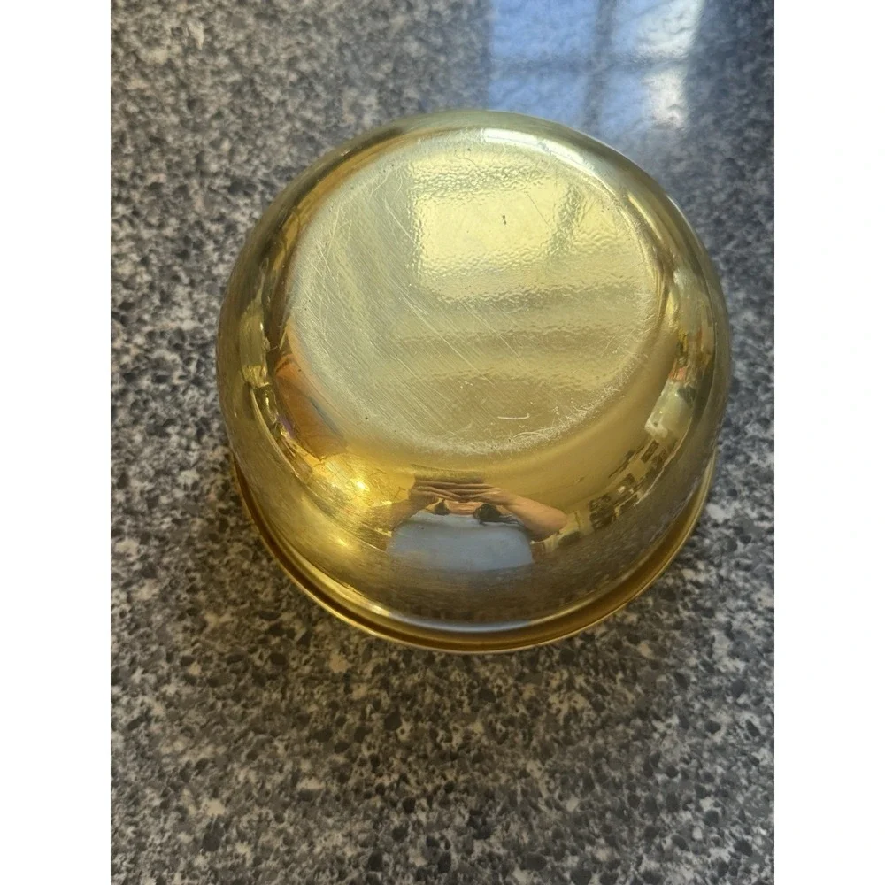 Vintage Brass trinket candy dish planter‎ plant pot vase copper detail
